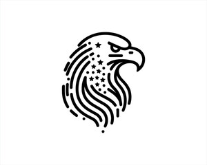 Eagle Logo Design Vector Template. Black and white silhouette eagle vector illustration.