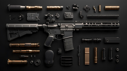 Rifle parts, wallpaper,  weapon technology for shooting with precision at long range.