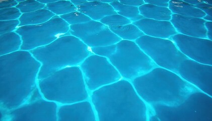 Turbulent blue water, ripped surface, swimming pool ripples, ripped, calm, outdoor