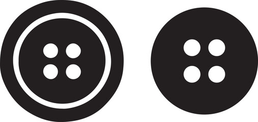 cloth button silhouette icon vector art illustration
