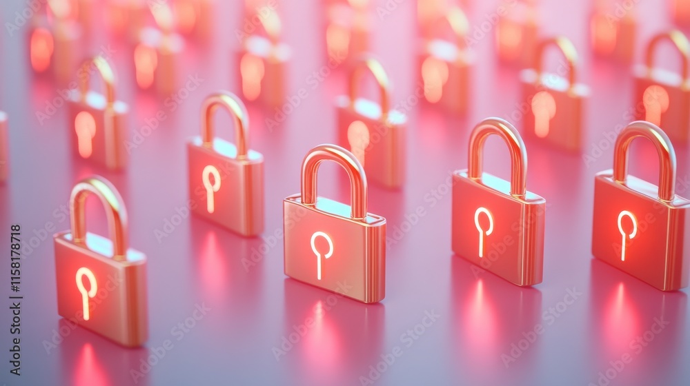 Poster secure authentication concept with soft light effect