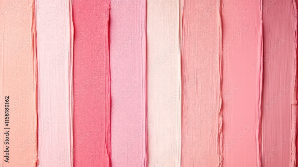 Wall mural Colorful palette of pink paint swatches