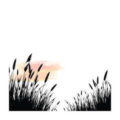 Grass vector silhouette. Natural, eco, bio, organic. Illustration architectural element