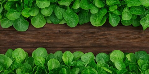 Digital transformation and adaption technology. Lush green leaves framing a rustic wooden background.