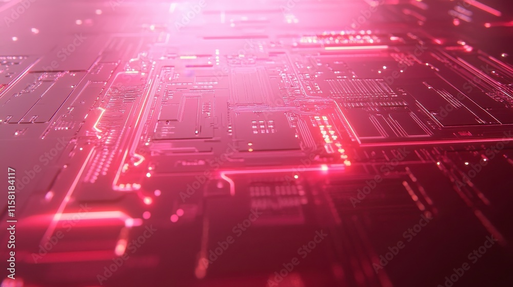 Poster Abstract Tech Microchip Circuit Animation Background