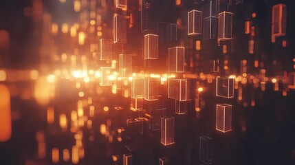 Abstract Technology Background with Rotating Chains