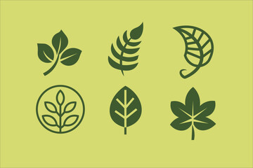 Fototapeta premium Leaf Icon set minimalist and simple