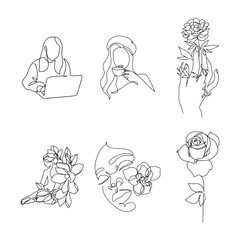 Elegance in a line, minimalist art of life and nature line art.