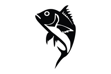 Fish jumping logo vector illustration.