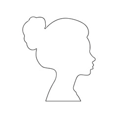 Graceful Silhouette of a Woman in Profile.