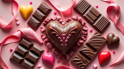 chocolate valentine whimsical still life composition featuri 