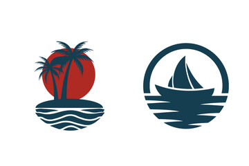 Island Sunset and Sailboat Silhouette.