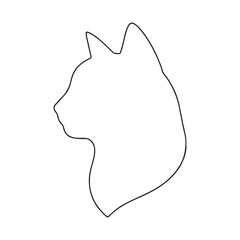 Minimalist Line Art of a Cat's Profile in Elegance.
