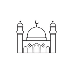 Minimalist Mosque vector Illustration.