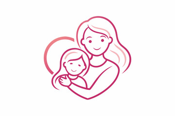 happy-family-young-mother-hugging-little-daughter-on white background. Mom hugs her baby Motherhood Happy mother's day or happy children's day Greeting card