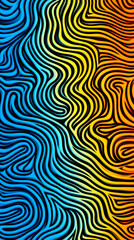 Obraz premium A colorful abstract design with blue and yellow stripes. The blue and yellow stripes are in a zigzag pattern