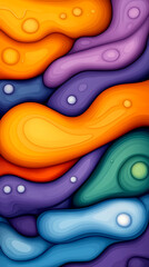 Obraz premium A colorful abstract painting with a lot of different colors and shapes. The painting has a lot of different shapes and colors, and it looks like it's made up of different pieces