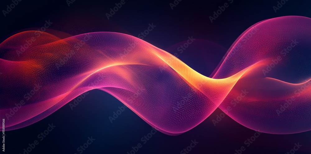 Poster Abstract colorful waves in a dark background, suggesting movement and fluidity.