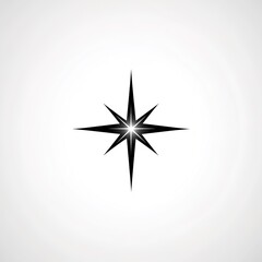 Fototapeta premium Shine icon and clean star icon, isolated on a white background. Featuring a sleek, minimalist design, this modern icon represents brilliance and radiance, perfect for decorative, achievement, 