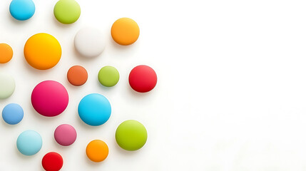 Colorful circular shapes arranged on white background create vibrant and playful atmosphere
