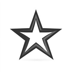 Obraz premium Minimalistic star icon isolated on a clean white background, featuring a sleek and modern design. Ideal for ratings, achievements, or decorative purposes, providing a versatile and professional 