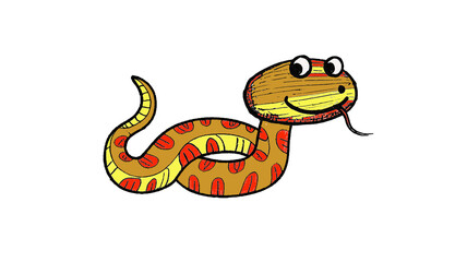 Obraz premium Wooden snake zodiac image, for Chinese New Year celebration. Year of the Snake in the lunar calendar. Cute snake