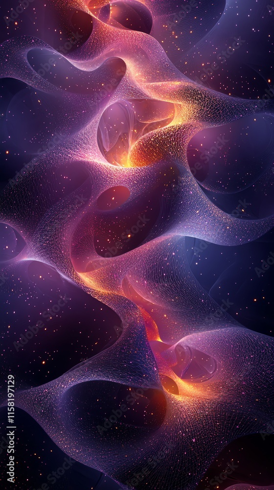 Aufkleber Abstract cosmic design with flowing colors and light patterns.