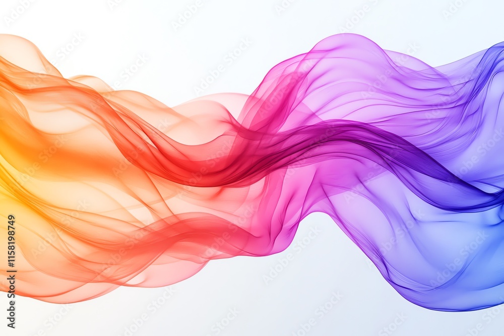 Aufkleber Abstract waves of color blending from orange to purple, creating a dynamic visual flow.