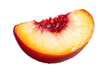 Juicy peach half png isolated on transparent background