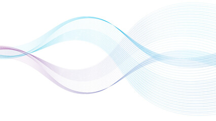 Curved wavy line. abstract colorful wave element isolated on white background. Digital frequency track equalizer. Wave with lines created using blend tool
