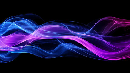 Abstract Flow: Swirling abstract smoke, a vibrant blend of electric blue and magenta, dances across a dark canvas, creating a mesmerizing visual spectacle. This dynamic.