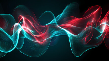 Fototapeta premium Abstract Red and Teal Energy Waves 