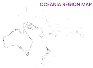 High detailed map of Oceania Region. Outline map of Oceania Region. Oceania