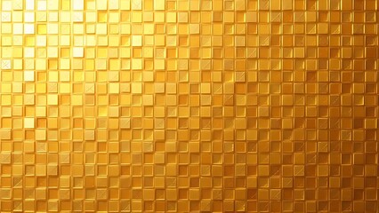 Golden square mosaic tiles forming a seamless pattern with a warm, rich color palette. Textured background ideal for design projects.