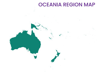 High detailed map of Oceania Region. Outline map of Oceania Region. Oceania