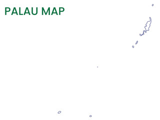 High detailed map of Palau. Outline map of Palau. Oceania