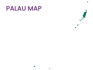 High detailed map of Palau. Outline map of Palau. Oceania