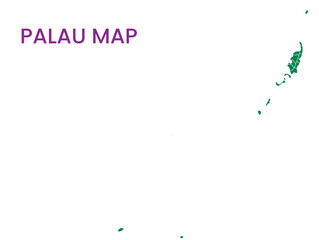 High detailed map of Palau. Outline map of Palau. Oceania