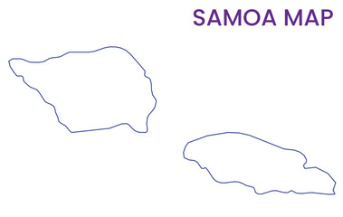 High detailed map of Samoa. Outline map of Samoa. Oceania