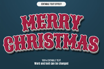 Merry christmas editable text effect 3d emboss retro vintage