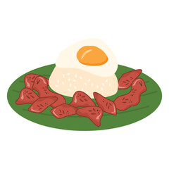 Tocino Traditional Food of Filipino Ilustration