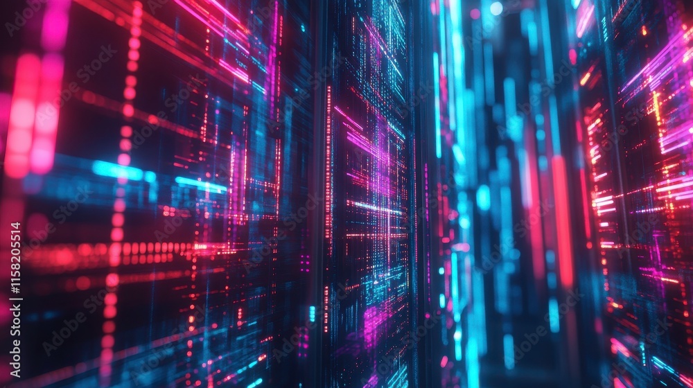 Poster Vibrant Neural Network Visualization in Soft Light