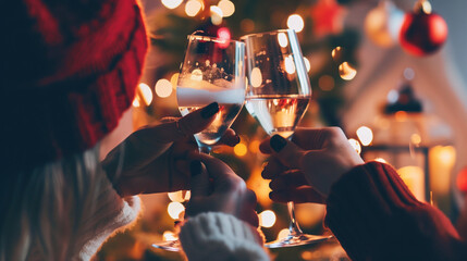 Champagne toast at New Year party
