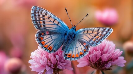 Obraz premium Butterfly on a flower in natural harmony
