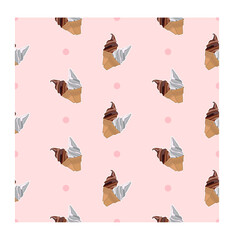 Fabric pattern: ice cream and circles