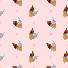 Fabric pattern: ice cream and circles