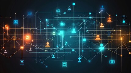 Obraz premium Abstract digital network connection graphic.