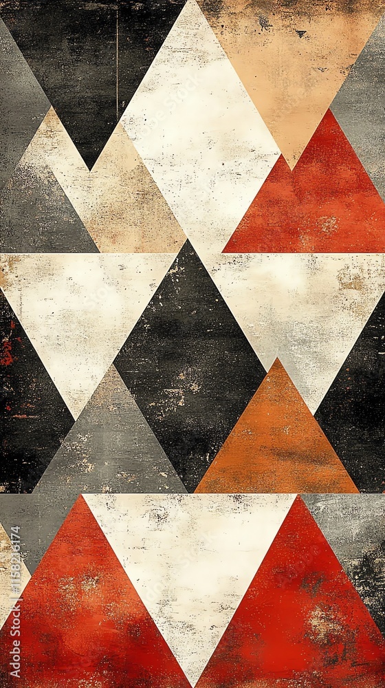 Poster A textured pattern featuring geometric triangles in various colors and shades.
