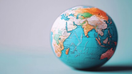 Fototapeta premium Colorful globe showcasing Earth's continents