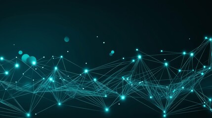 Futuristic Digital Wave with Glowing Data Points and Abstract Technology Background